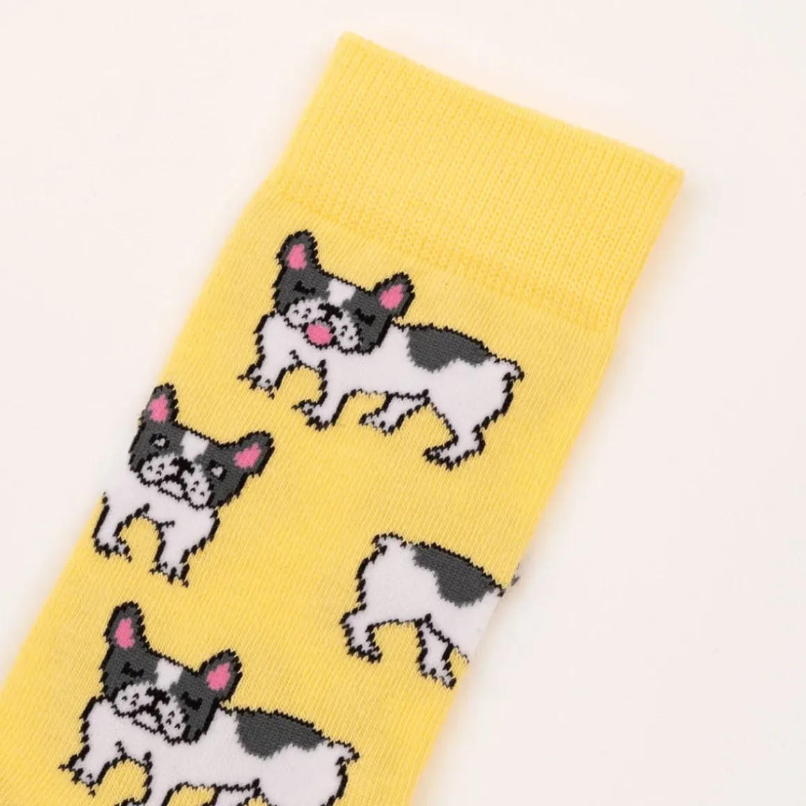 Chaussettes Bouledogue Opaques - Jaune