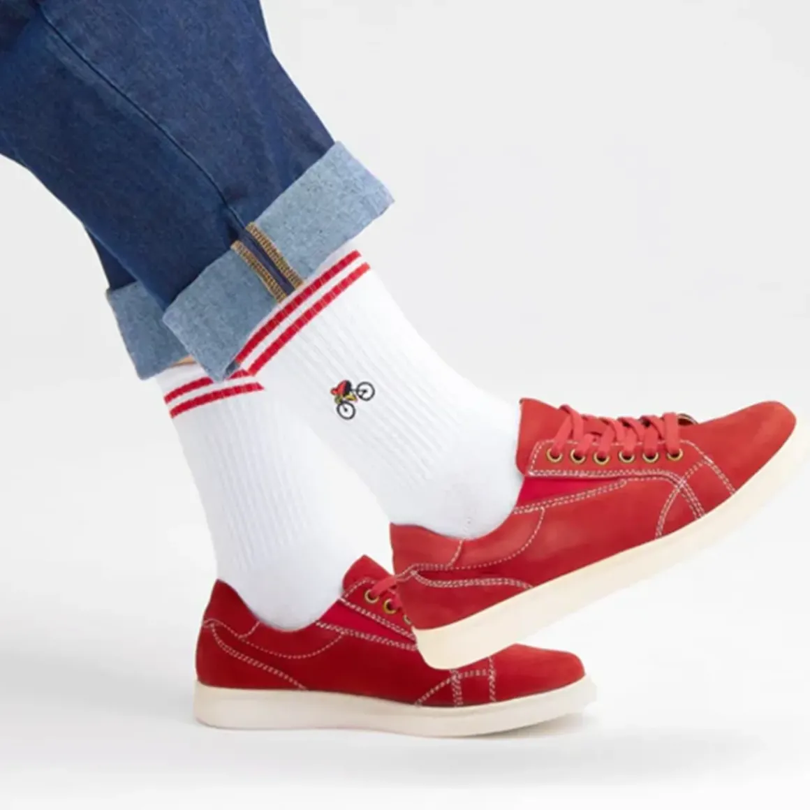Chaussettes brodées Cycliste