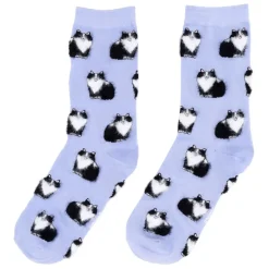 Chaussettes Chat Noir u0026 Blanc - Violet
