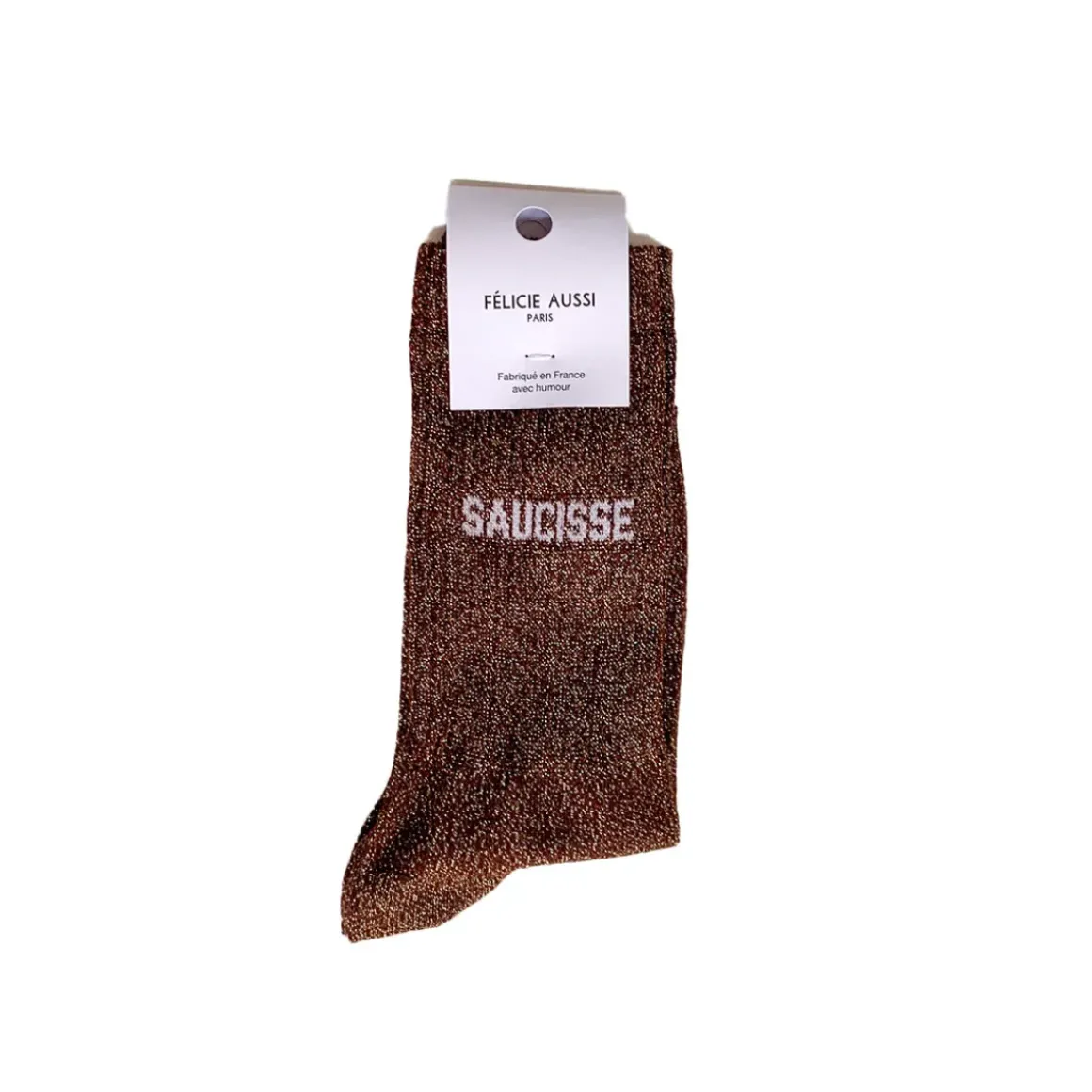 Chaussettes Saucisse Paillettes 36/40 - Cacao