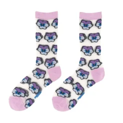 Chaussettes Transparentes - Pensée Mauve