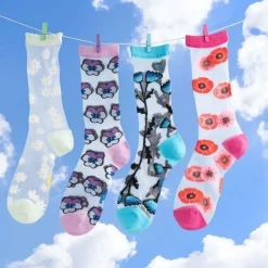 Chaussettes Transparentes - Pensée Mauve