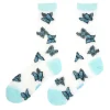 Chaussettes Transparentes Papillon - Bleu