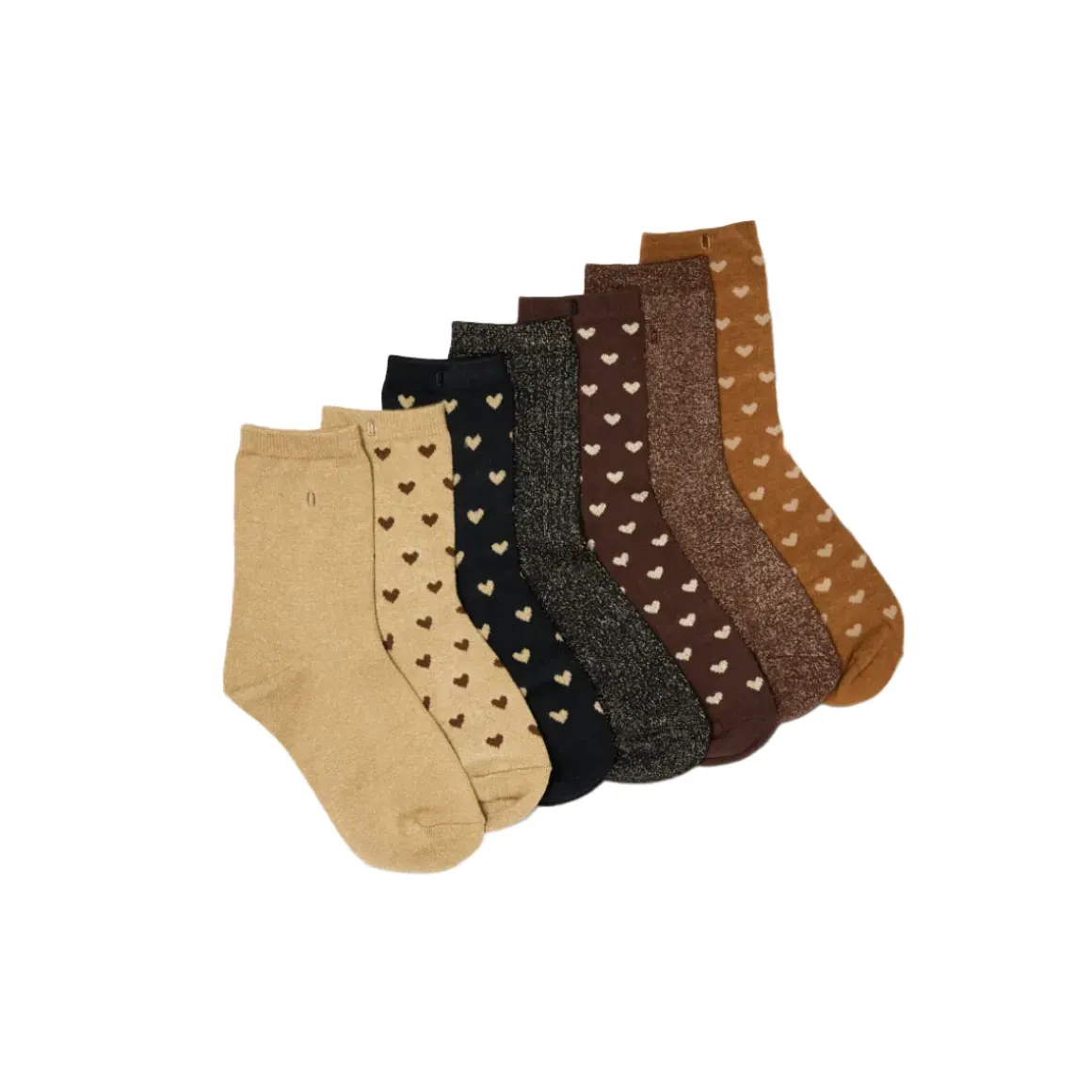 Coffret de 7 Chaussettes Coeur Paillettes