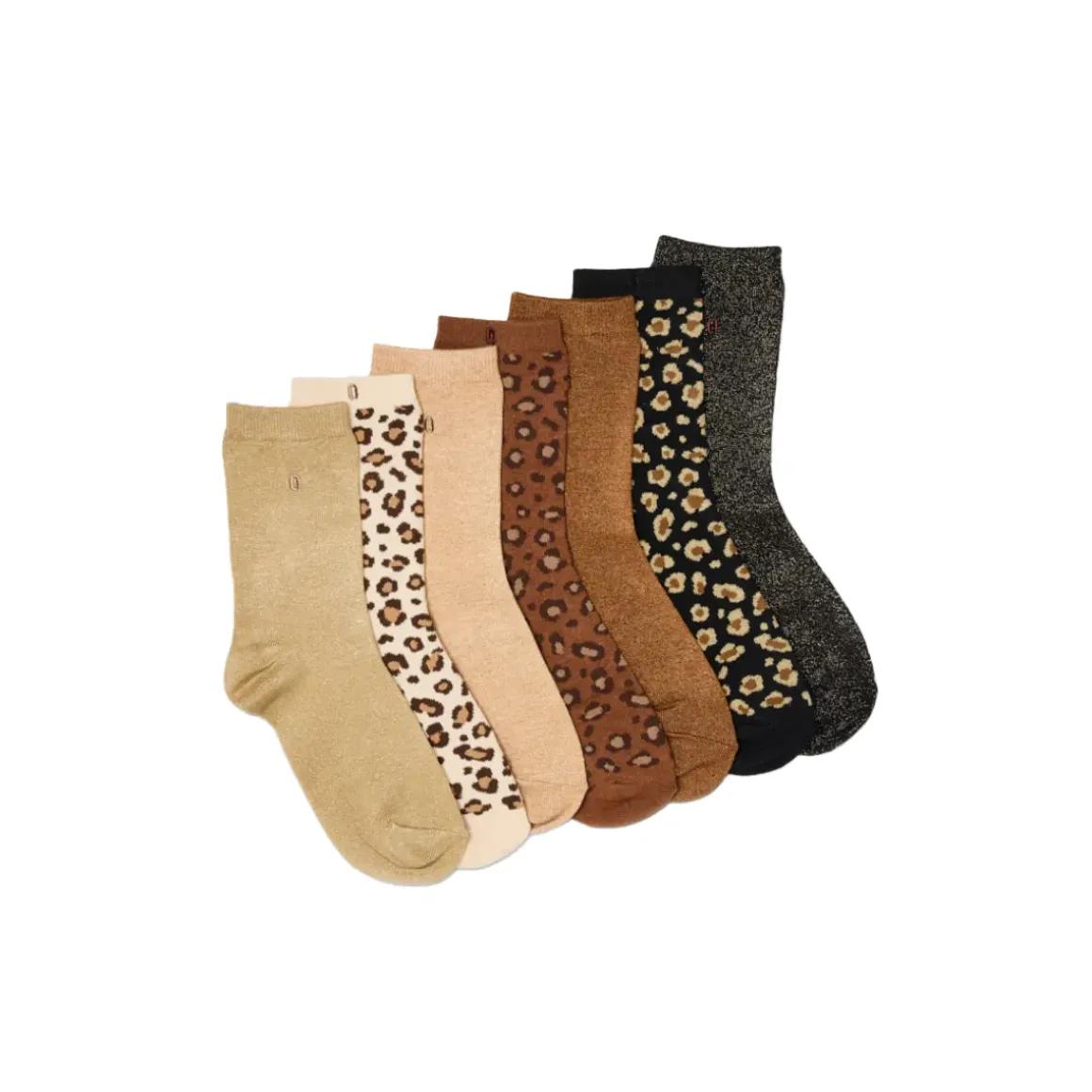 Coffret de 7 Chaussettes Léopard Paillettes