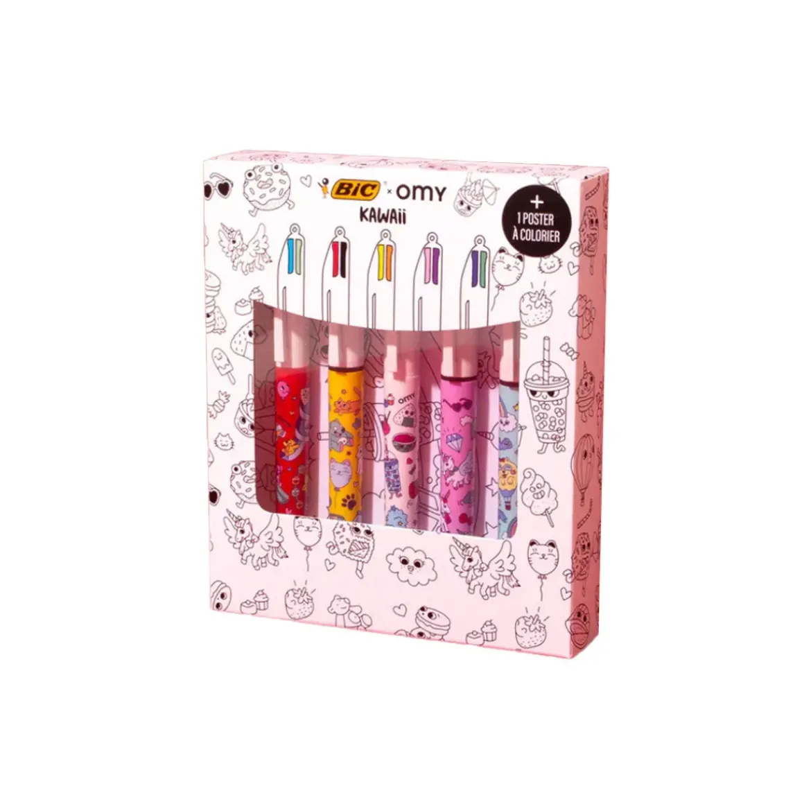 Coffret 5 Stylos Kawaii