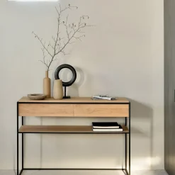 Console Monolit en chêne noir - l 122 cm