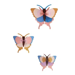 Décoration murale Gold Rim Butterflies - Lot de 3