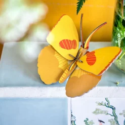 Décoration murale Papillon Jaune en carton recyclé