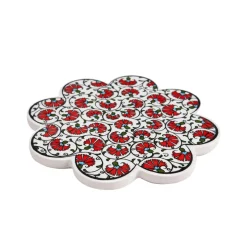 Dessous de Plat En Forme De Fleur - Rouge