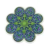 Dessous de Plat Fleur en Céramique - Bleu et Vert