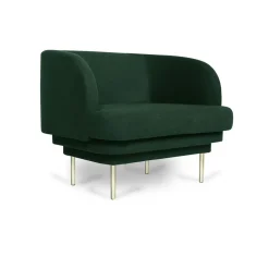 Fauteuil Cornice Velours - Vert Canard u0026 Laiton