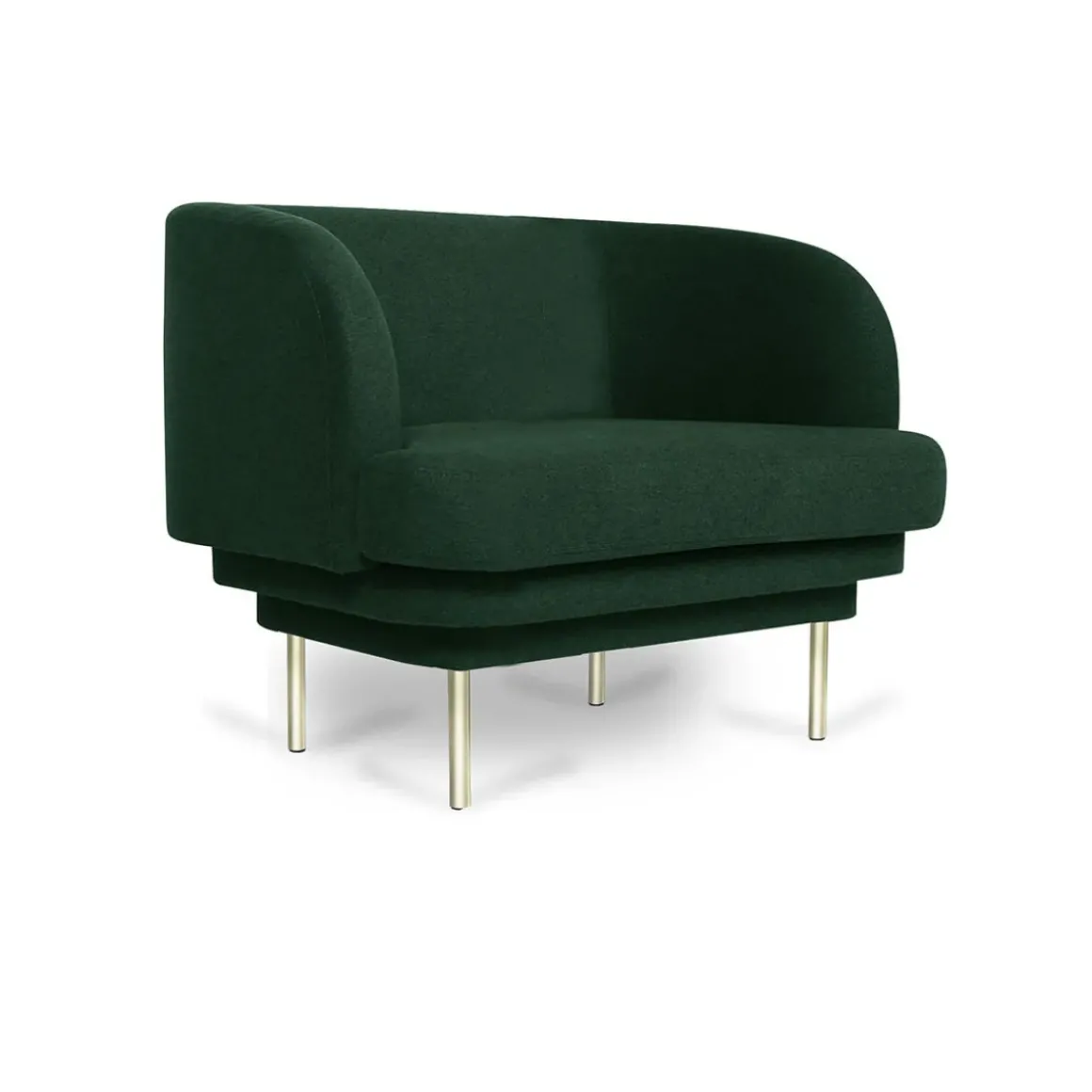 Fauteuil Cornice Velours - Vert Canard u0026 Laiton