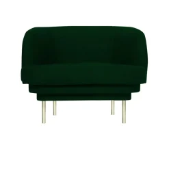 Fauteuil Cornice Velours - Vert Canard u0026 Laiton