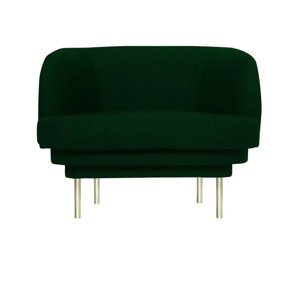 Fauteuil Cornice Velours - Vert Canard u0026 Laiton