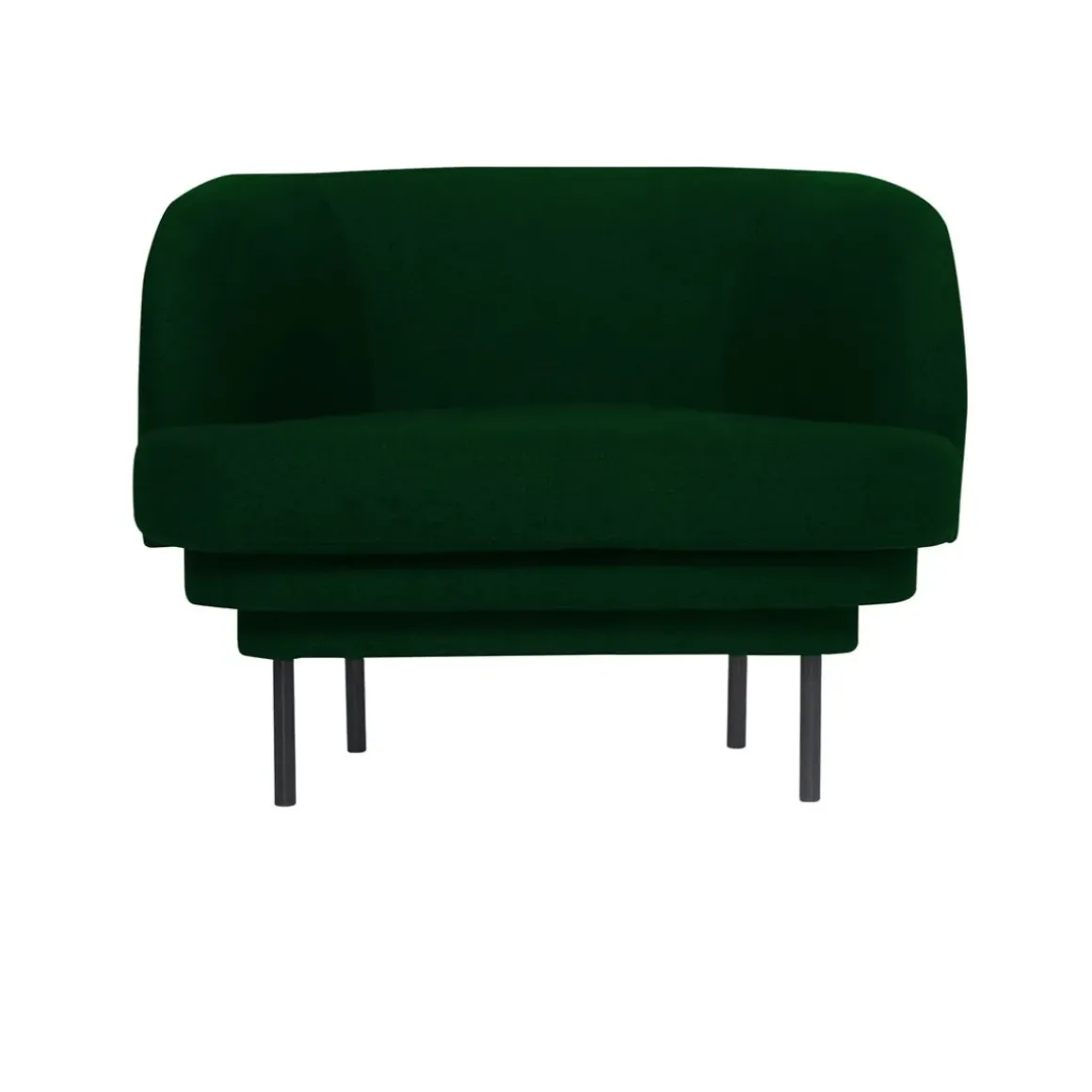 Fauteuil Cornice Velours - Vert canard u0026 métal noir