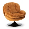 Fauteuil Memento en velours - 81 x 86 x 83 cm - Orange brûlé