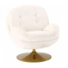 Fauteuil Memento en velours - 81 x 86 x 83 cm - Blanc