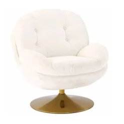 Fauteuil Memento en velours - 81 x 86 x 83 cm - Blanc