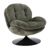 Fauteuil Memento en velours - 81 x 86 x 83 cm - Kaki