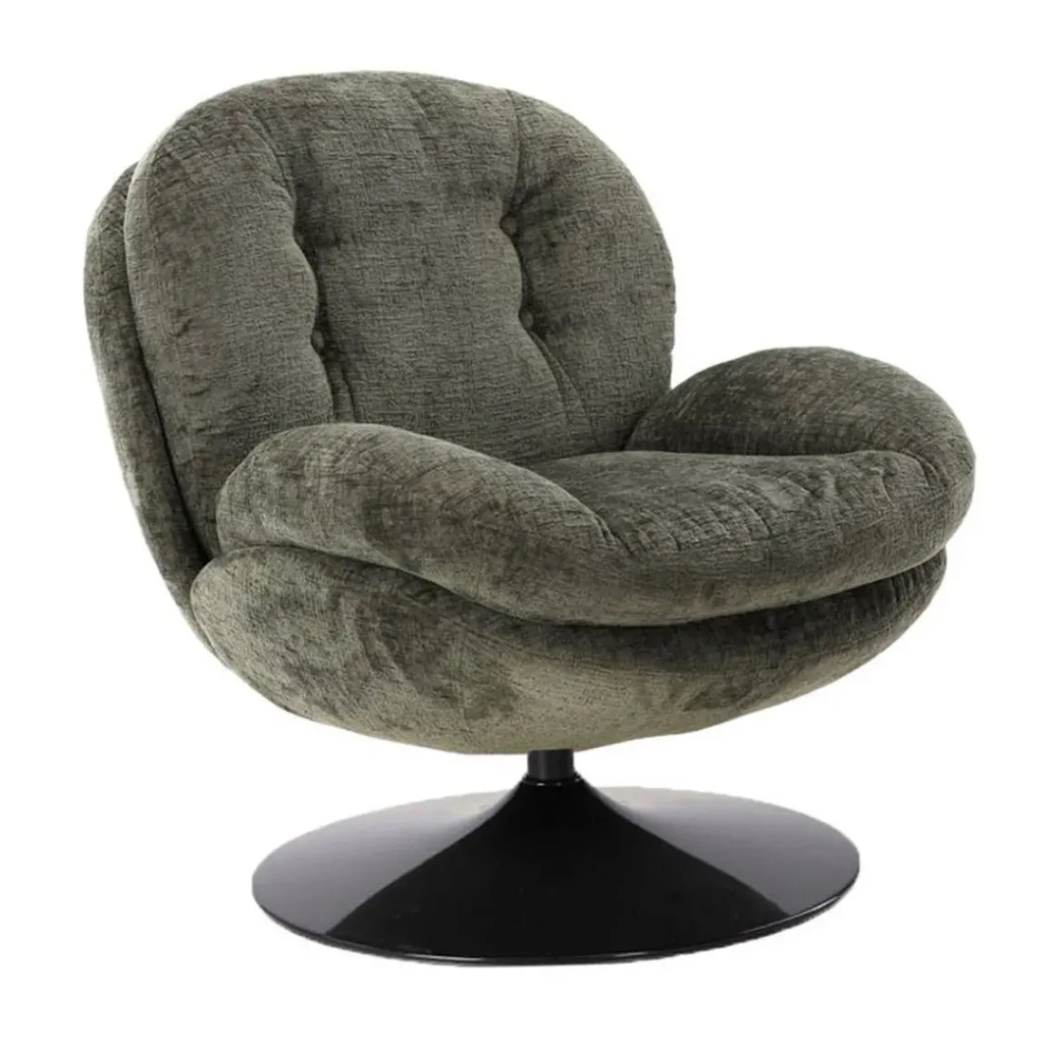 Fauteuil Memento en velours - 81 x 86 x 83 cm - Kaki