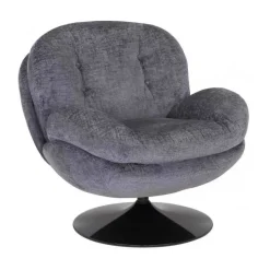 Fauteuil Memento en velours - 81 x 86 x 83 cm - Gris