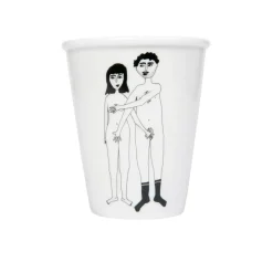 Gobelet couple nu de face en porcelaine