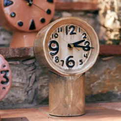 Horloge Rétro en céramique - h 23,5 cm - Crème