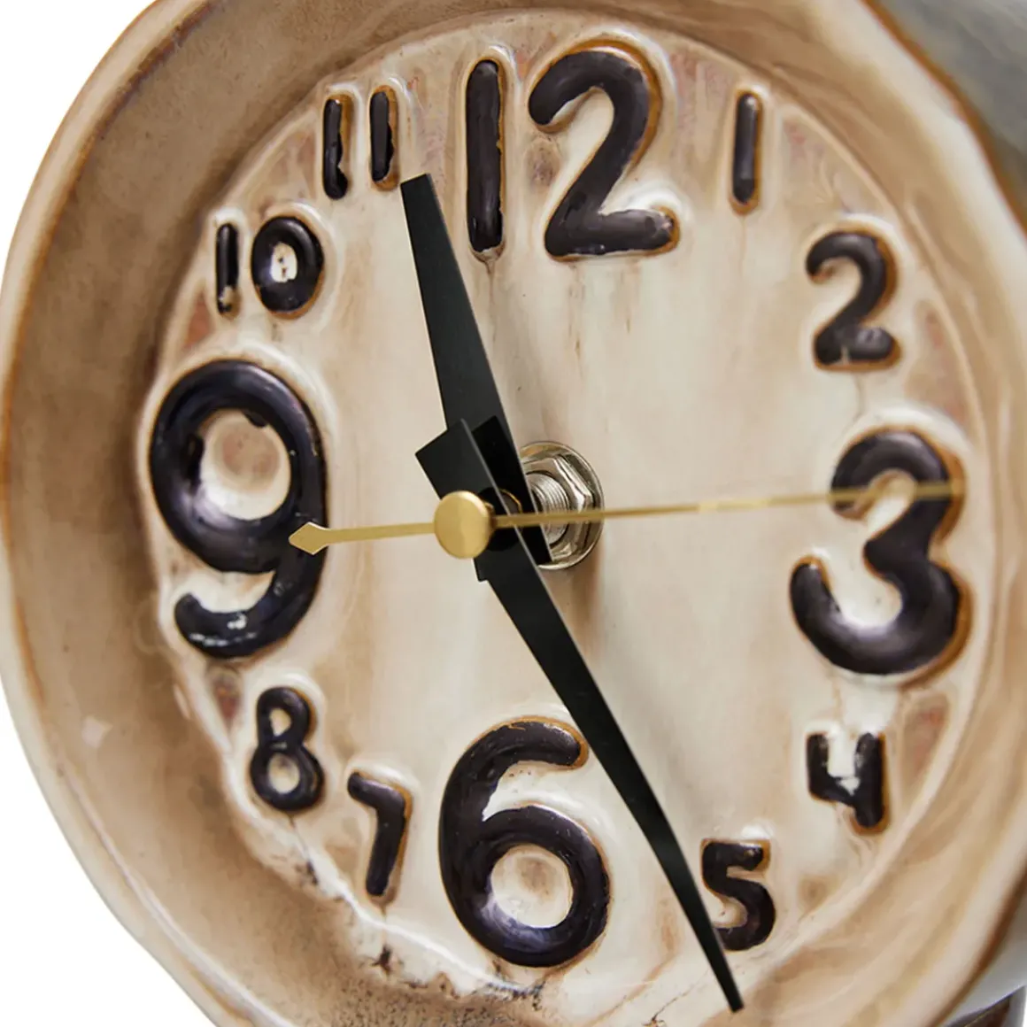 Horloge Rétro en céramique - h 23,5 cm - Crème