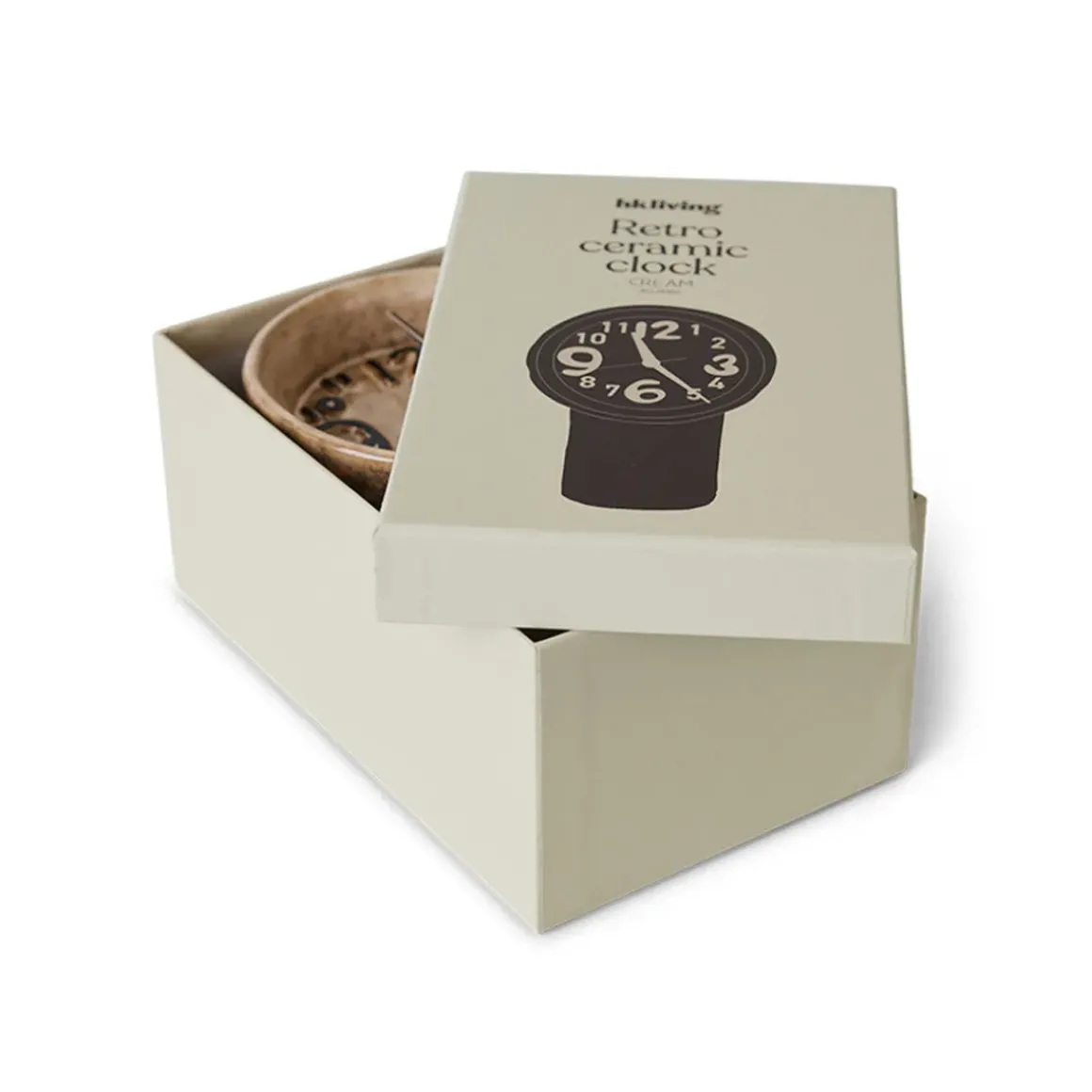 Horloge Rétro en céramique - h 23,5 cm - Crème