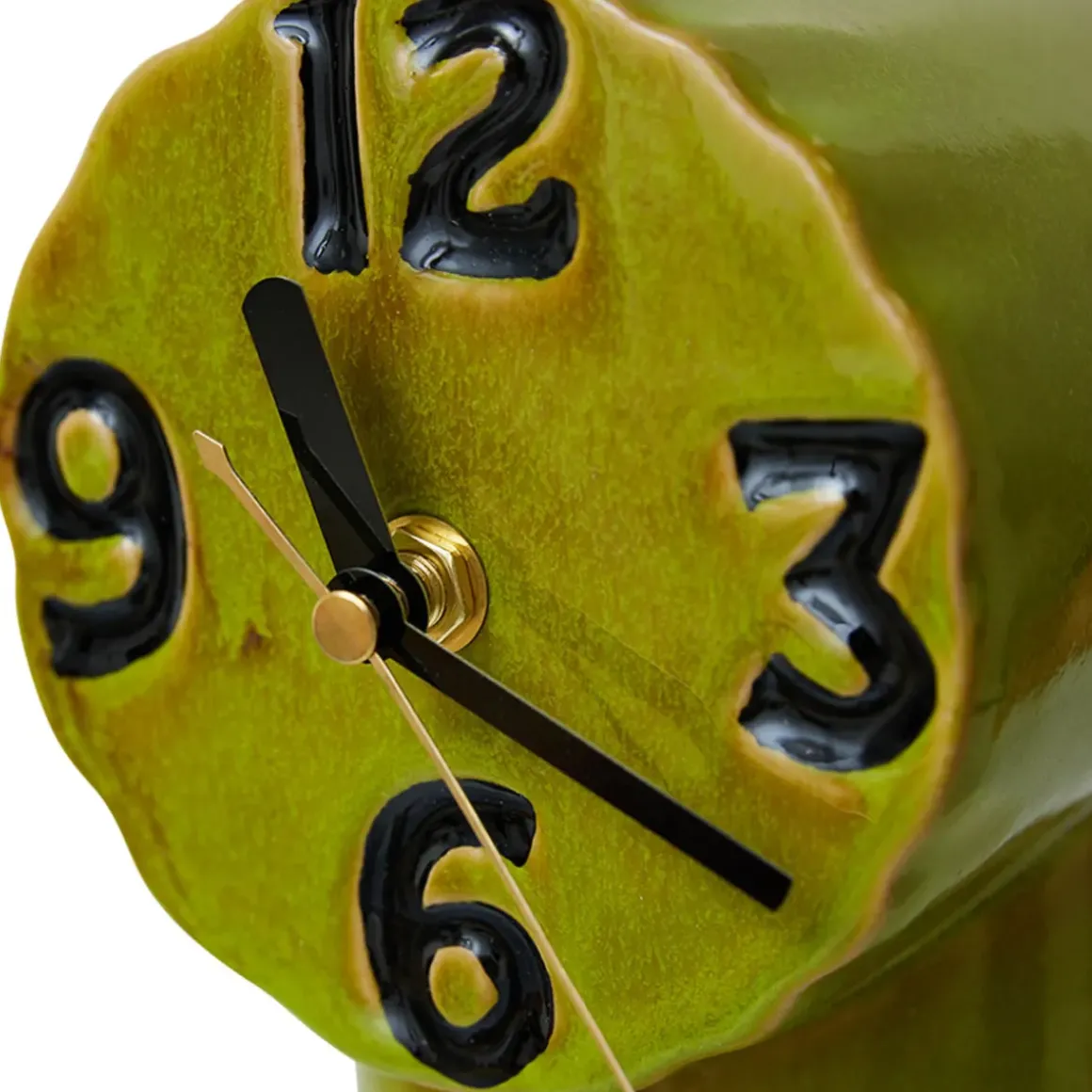 Horloge Rétro en céramique - h 17,5 cm - Olive