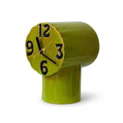Horloge Rétro en céramique - h 17,5 cm - Olive