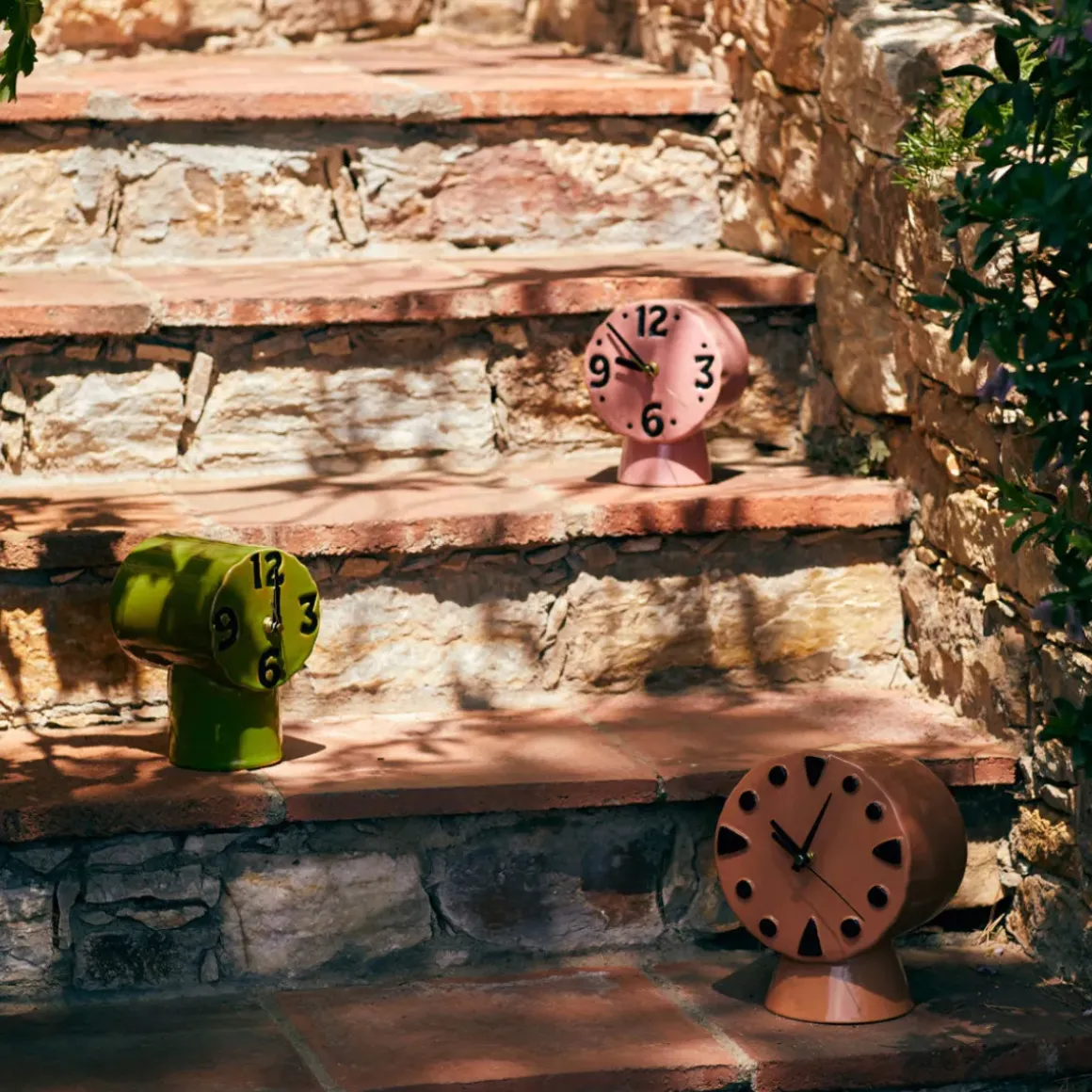 Horloge Rétro en céramique - h 20,8 cm - Pêche