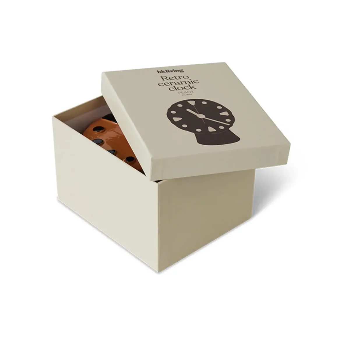 Horloge Rétro en céramique - h 20,8 cm - Pêche