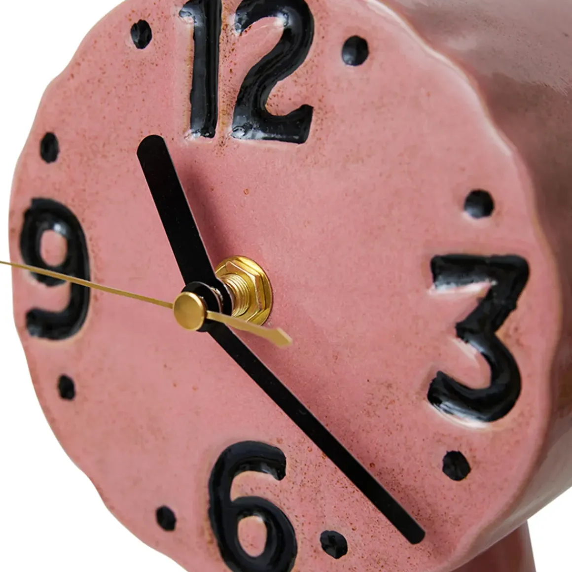 Horloge Rétro en céramique - h 16,2 cm - Rose