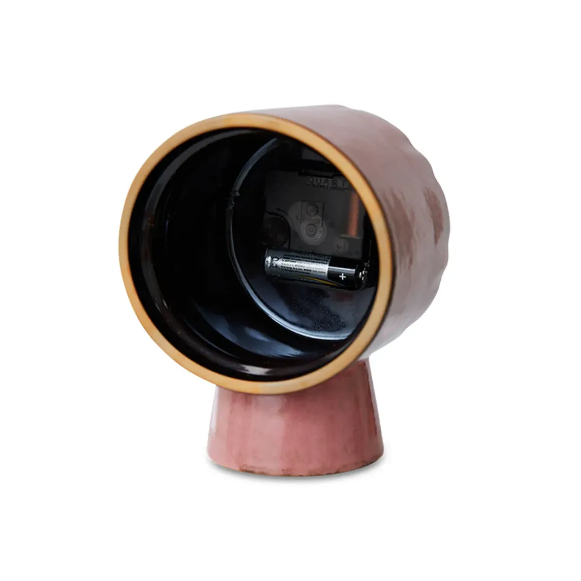 Horloge Rétro en céramique - h 16,2 cm - Rose