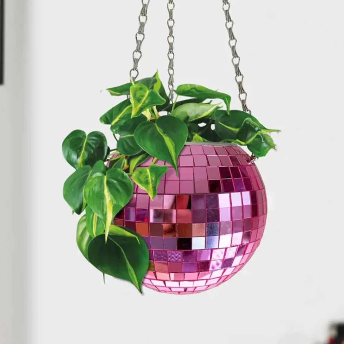 Jardinière suspendue Disco Ball - Rose