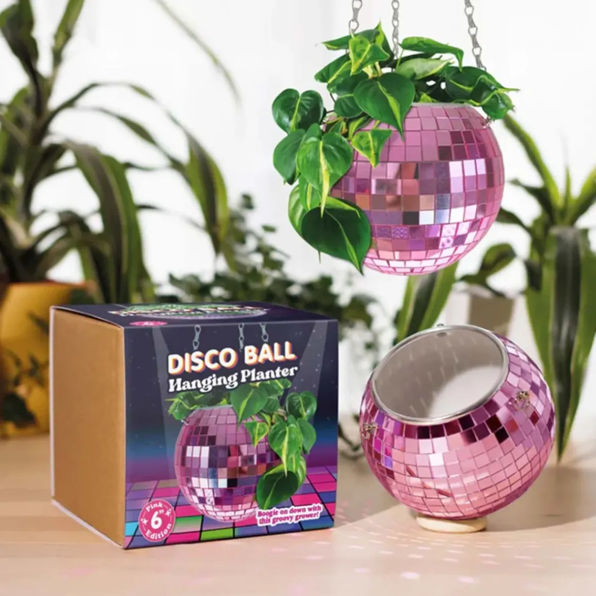 Jardinière suspendue Disco Ball - Rose