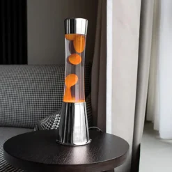 Lampe à lave - Orange / Argent