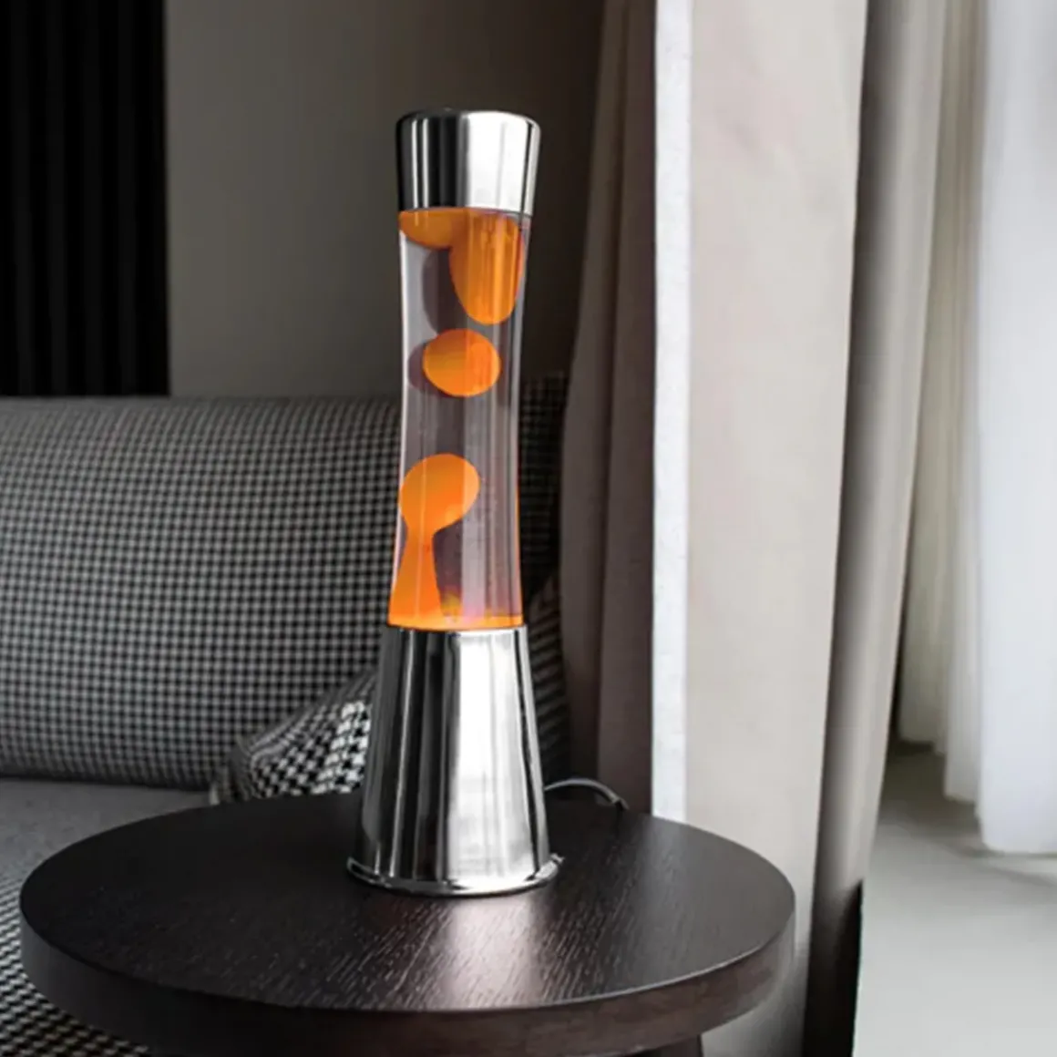 Lampe à lave - Orange / Argent