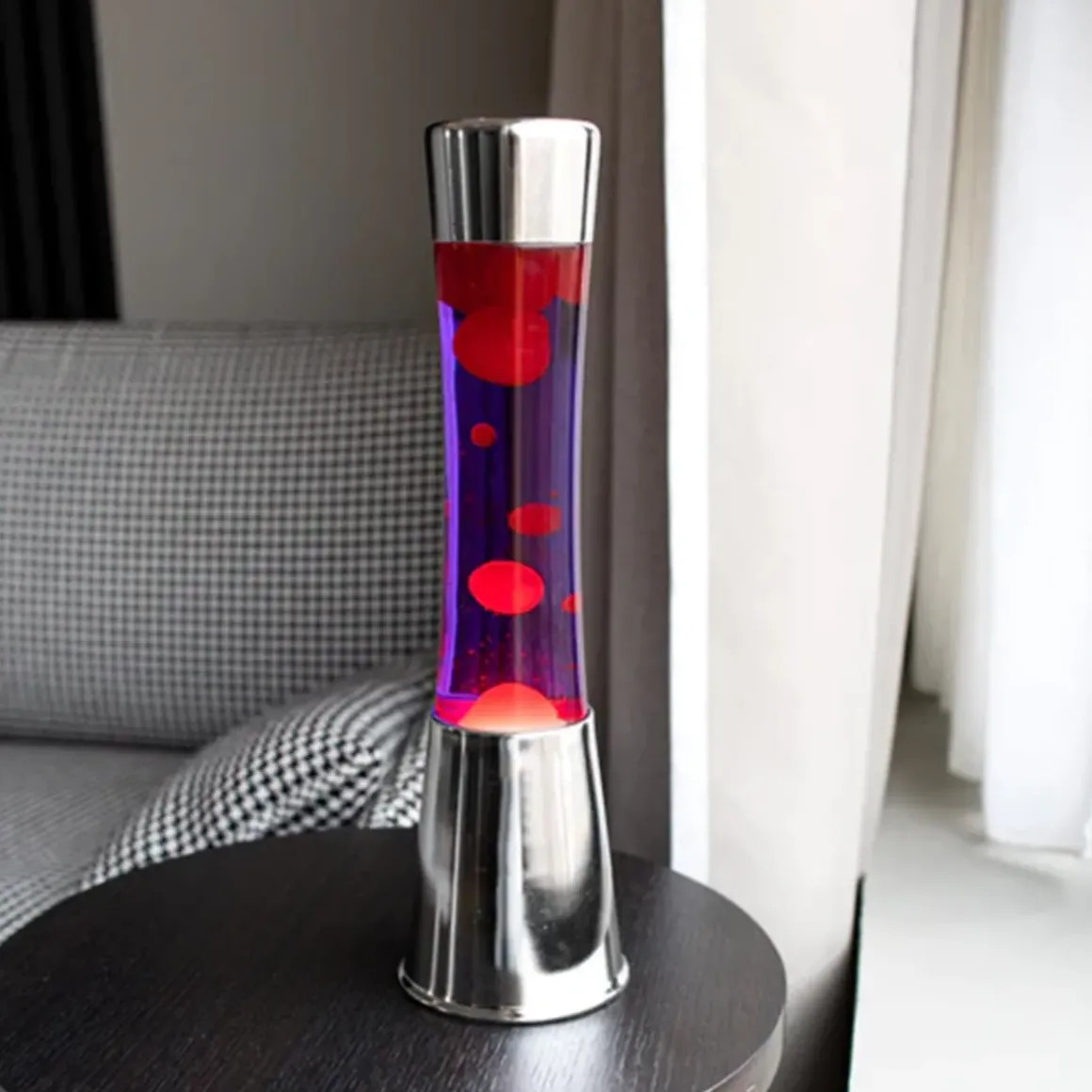 Lampe à lave - Rouge / Violet / Argent