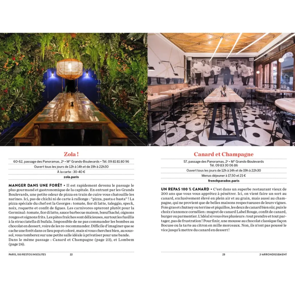 Livre Paris 100 Restos Insolites