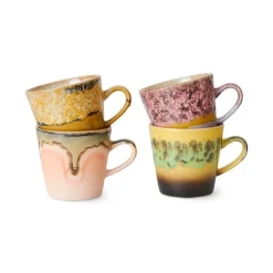 Lot de 4 Tasses à Café Americans Radiant 70's - 11,5 cm x 8,5 cm
