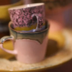 Lot de 4 Tasses à Café Americans Radiant 70's - 11,5 cm x 8,5 cm