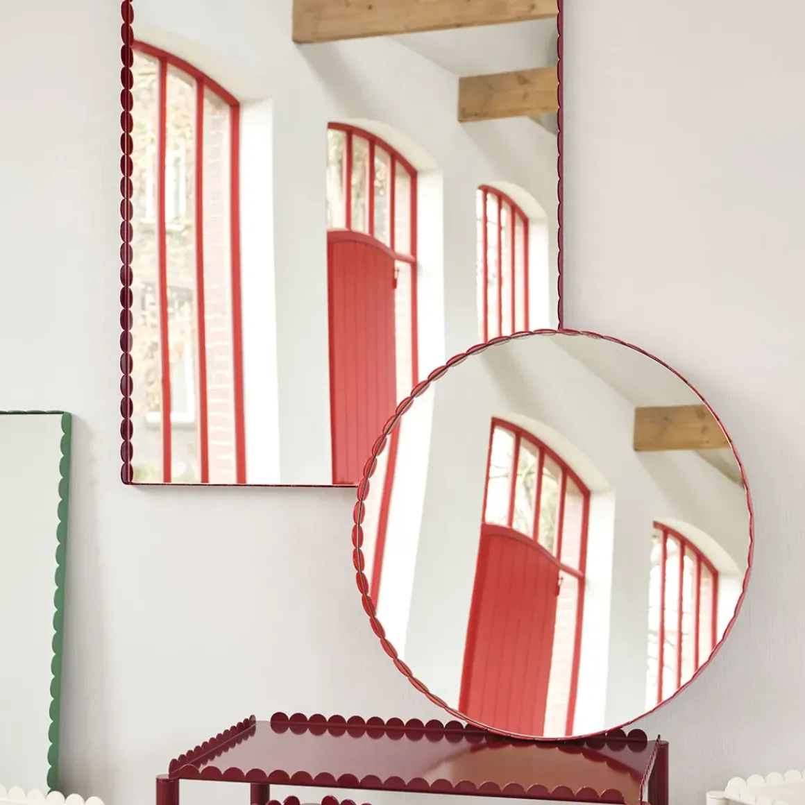 Miroir Arcs Rectangle - 133 x 72 cm - Bordeaux