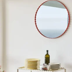 Miroir Arcs Rond - Ø 60 cm - Rouge