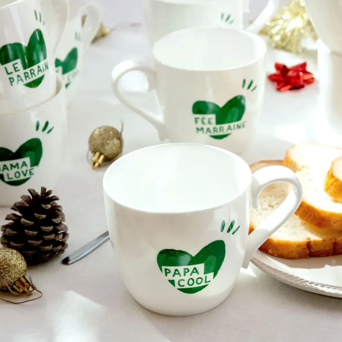 Mug Coeur Mama Love - Vert Sapin