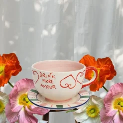 Mug Drink more amour - Rose/Rouge- Ø 16 x 8 cm