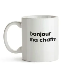 Mug en porcelaine - Bonjour Ma Chatte