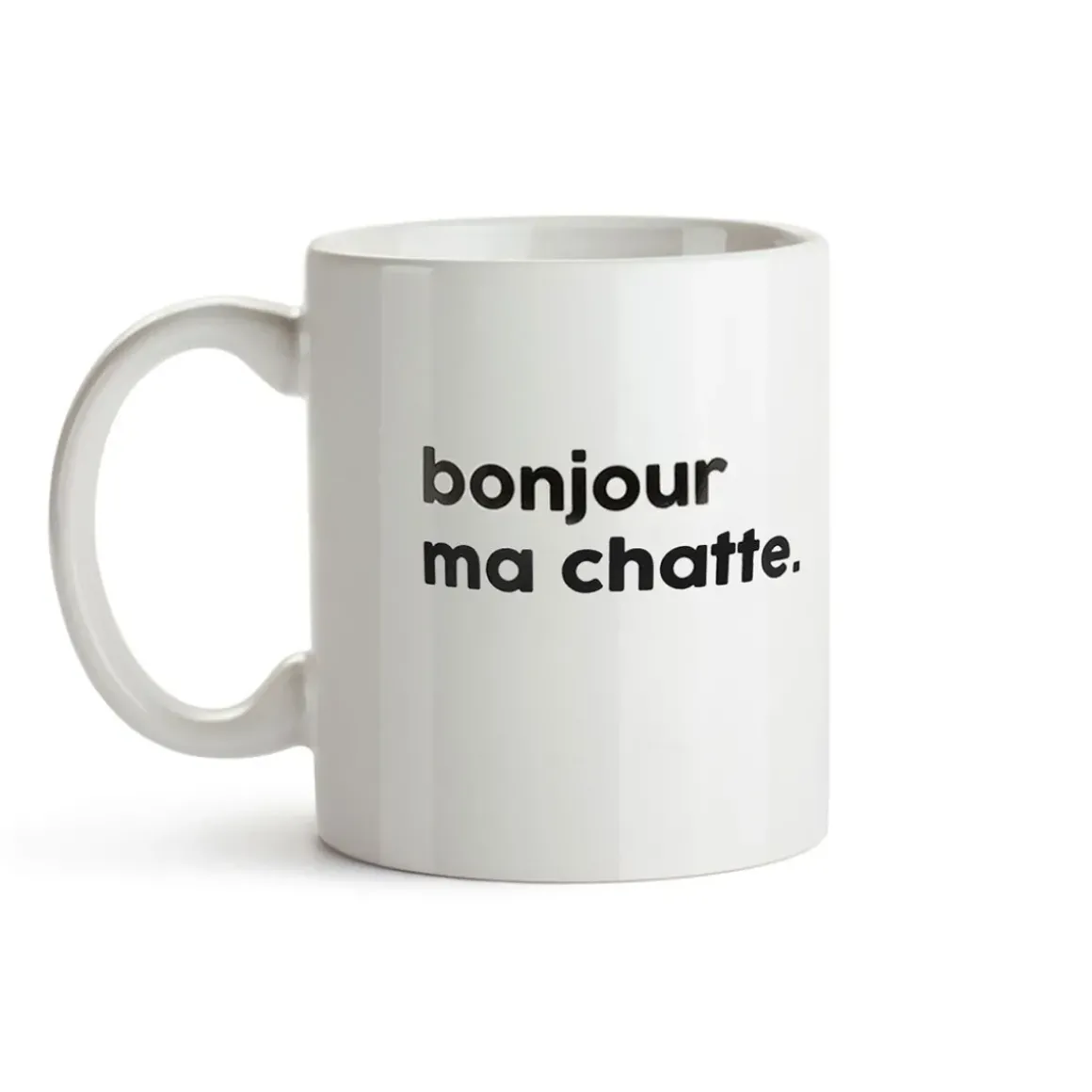 Mug en porcelaine - Bonjour Ma Chatte
